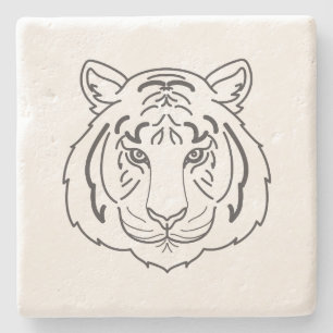 Posavasos De Piedra Ilustracion de tigres