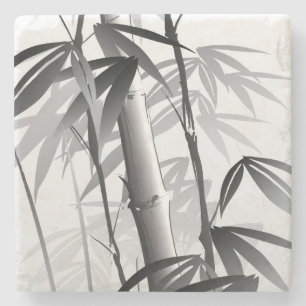 Posavasos De Piedra Ilustracion de una pintura oriental del estilo