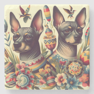 Posavasos De Piedra Ilustracion de Xoloitzcuintle