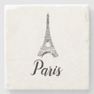Posavasos De Piedra Ilustracion Eiffel Tower Paris