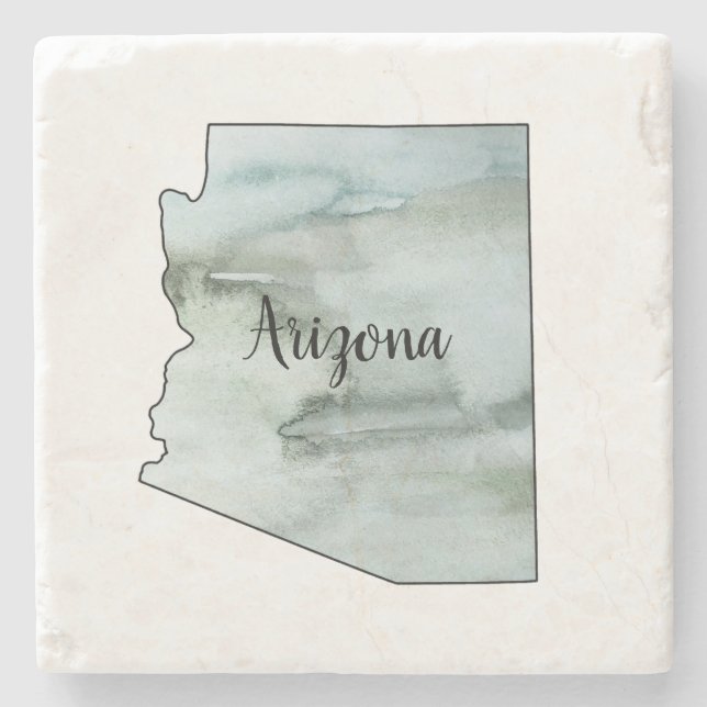 Posavasos De Piedra Ilustracion Estatal de Arizona (Anverso)
