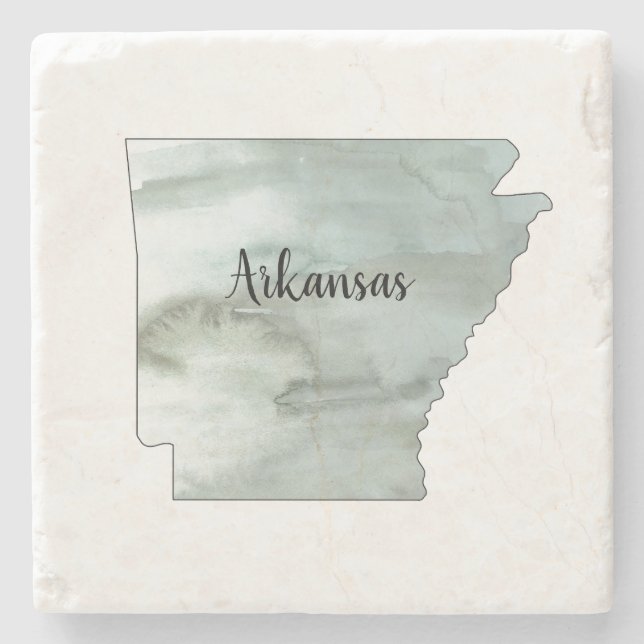 Posavasos De Piedra Ilustracion Estatal de Arkansas (Anverso)
