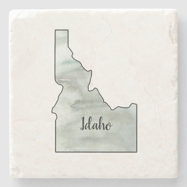 Posavasos De Piedra Ilustracion Estatal de Idaho (Anverso)