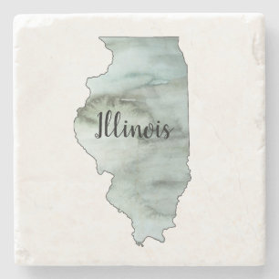Posavasos De Piedra Ilustracion Estatal de Illinois