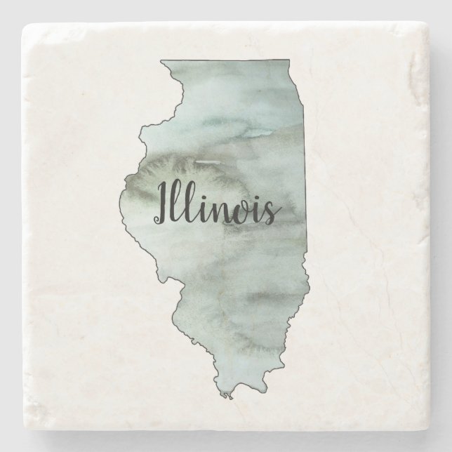 Posavasos De Piedra Ilustracion Estatal de Illinois (Anverso)