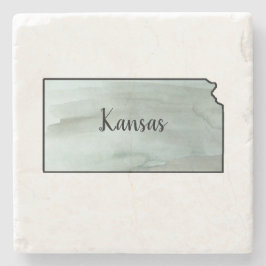 Posavasos De Piedra Ilustracion estatal de Kansas