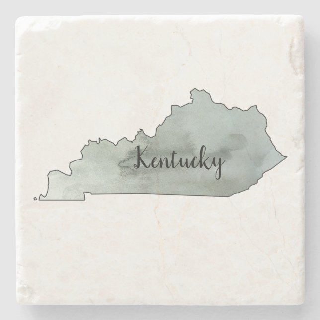 Posavasos De Piedra Ilustracion Estatal de Kentucky (Anverso)