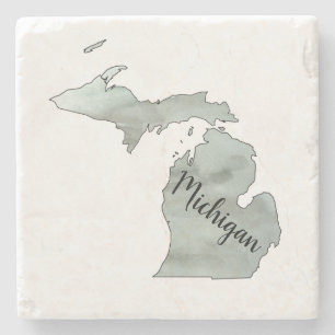 Posavasos De Piedra Ilustracion Estatal de Michigan