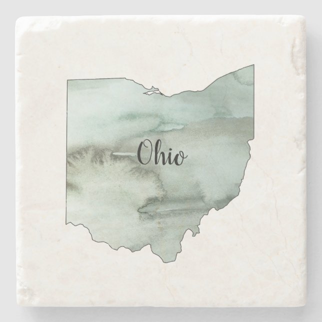 Posavasos De Piedra Ilustracion Estatal de Ohio (Anverso)