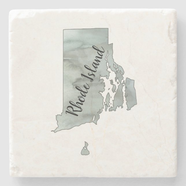 Posavasos De Piedra Ilustracion Estatal de Rhode Island (Anverso)
