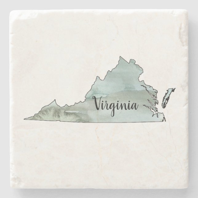 Posavasos De Piedra Ilustracion Estatal de Virginia (Anverso)