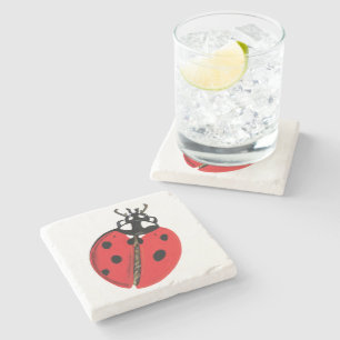 Posavasos De Piedra Ilustracion Lady Bug