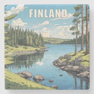 Posavasos De Piedra Ilustracion Natural de Finlandia