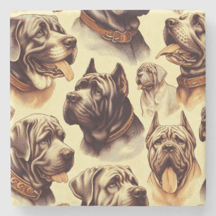 Posavasos De Piedra Ilustración vintage de Mastiff napolitana