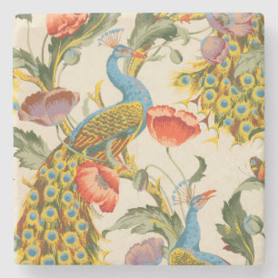 Posavasos De Piedra Ilustraciones de pavo real y cachorros