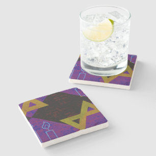 Posavasos De Piedra Imagen temática de Hanukkah de SlipperyJoe's amari