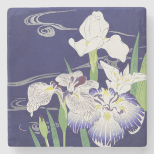 Posavasos De Piedra Impresión artística de Iris japonés vintage de Kog
