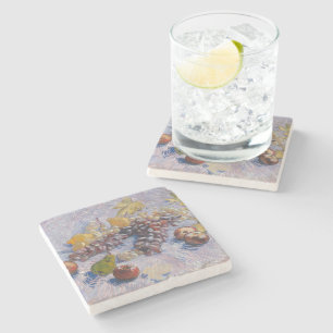 Posavasos De Piedra Impresión artística de uvas y manzanas de Van Gogh