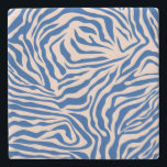 Posavasos De Piedra Impresión de cebra azul franjas de cebra de impres<br><div class="desc">Impresión de cebra - franjas de cebra azules y beige - huella animal salvaje.</div>