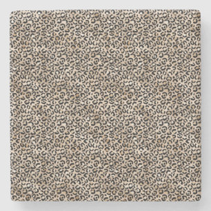Posavasos De Piedra Impresión de Leopardo dorado Glam