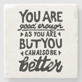 Posavasos De Piedra Impresión de línea de cotización motivadora