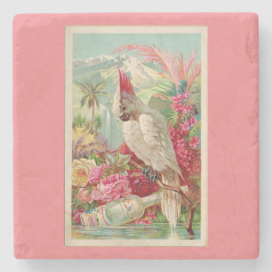 Posavasos De Piedra Impresión de paraíso tropical de Cockatoo Cockta