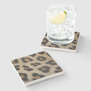 Posavasos De Piedra Impresión de patrón de animal de estampado de piel