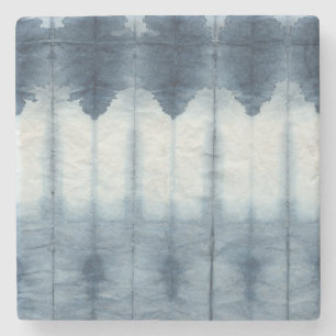 Posavasos De Piedra Impresión de Shibori Indigio