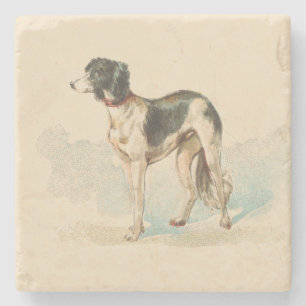 Posavasos De Piedra Impresión retro saluki