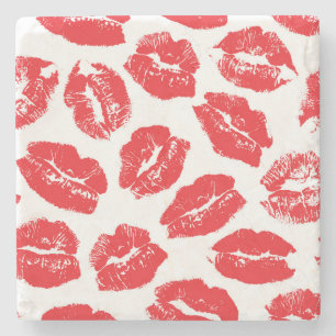 Posavasos De Piedra Imprint Kiss Red Lips: Vieja sin Marea