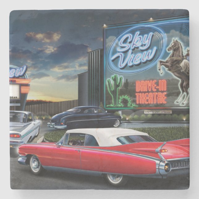 Posavasos De Piedra Impulsión de Skyview adentro (Anverso)