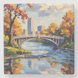 Posavasos De Piedra Indianapolis White Bridge Over the White River