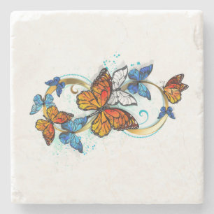 Posavasos De Piedra Infinidad de Mariposas Monarca