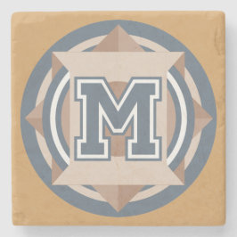 Posavasos De Piedra Inicial del monograma "M"