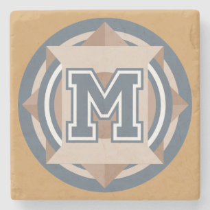 Posavasos De Piedra Inicial del monograma "M"