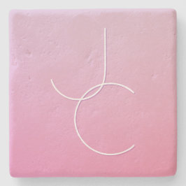 Posavasos De Piedra Iniciales de superposición de 2 modernas | Ombre R