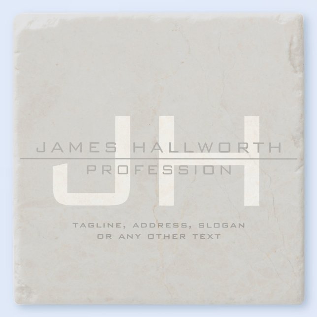 Posavasos De Piedra Iniciales monogramadas modernas (u otro texto) gri (Subido por el creador)