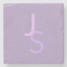 Posavasos De Piedra Iniciales superpuestas modernas monogramadas | Púr
