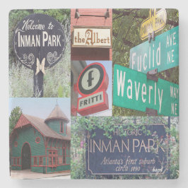 Posavasos De Piedra Inman Park, Atlanta Marble Coasters
