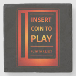 Posavasos De Piedra Inserte Moneda para Jugar Retro Arcade Stone Coast