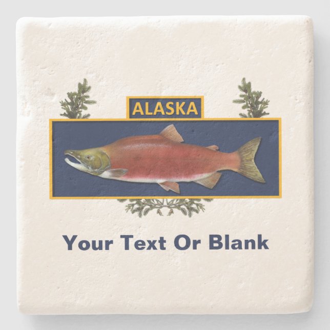 Posavasos De Piedra Insignia de pescador de combate Alaska (Anverso)