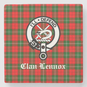 Posavasos De Piedra Insignia Escudo de Clan Lennox y Tartán