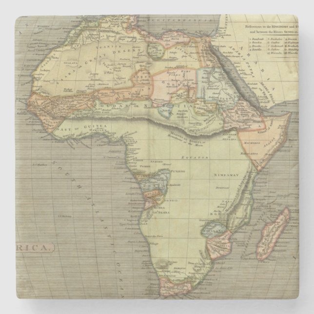 Posavasos De Piedra Inspiración de antiguo mapa antiguo (Anverso)