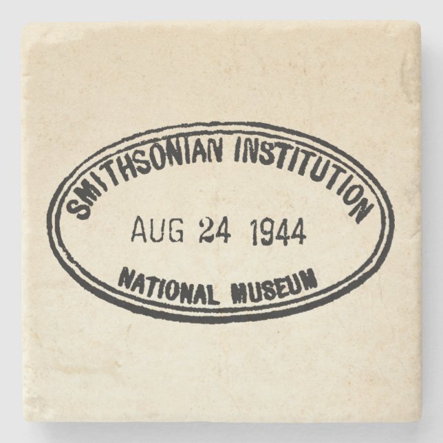 Posavasos De Piedra Institución Smithsonian con sello de biblioteca, 1 (Anverso)
