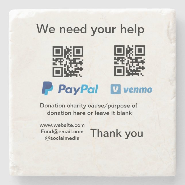 Posavasos De Piedra Instrucciones para la recolección de donaciones: a (Anverso)