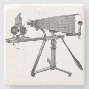 Posavasos De Piedra INSTRUMENTO Científico Antiguo Microscopio del Sig