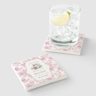 Posavasos De Piedra Invitación a ducha de novia del Fiesta de té de fl