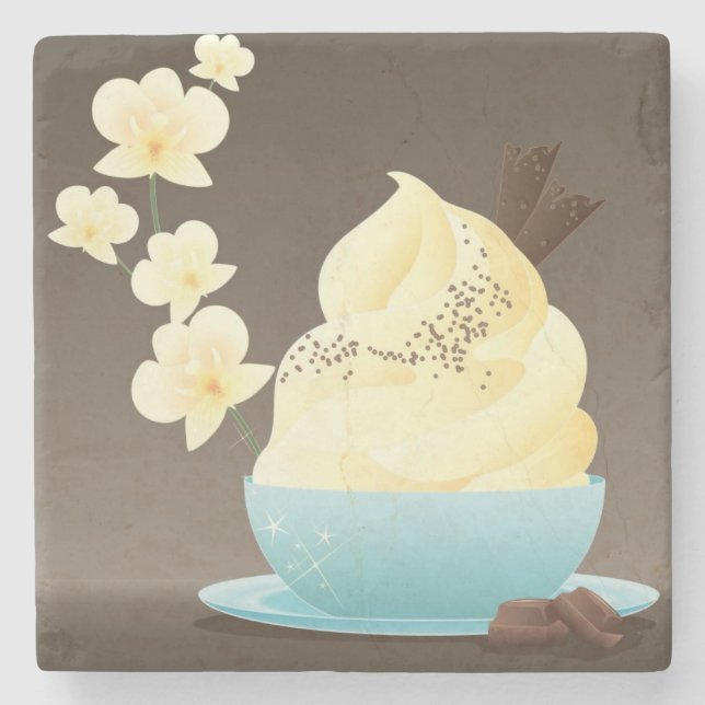 Posavasos De Piedra Invitación del helado (Anverso)