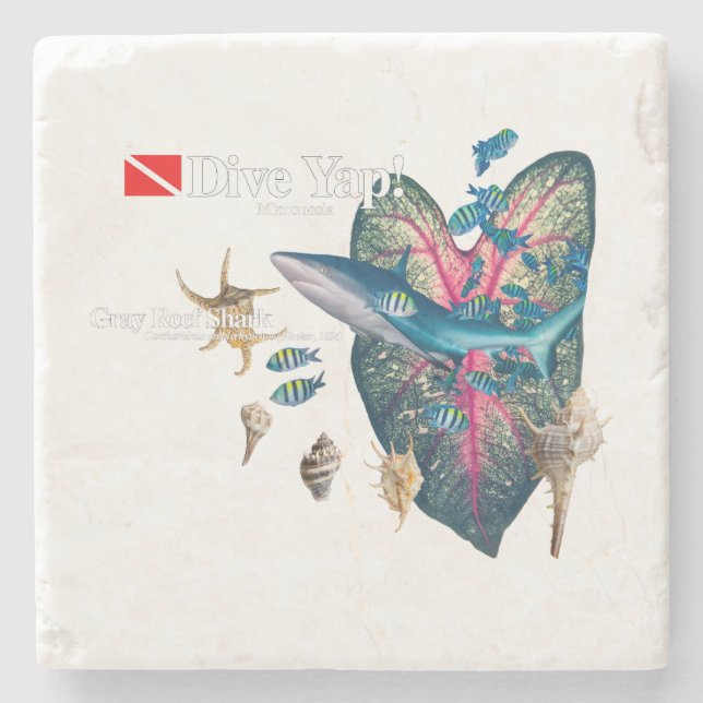 Posavasos De Piedra Invitación tropical (Anverso)