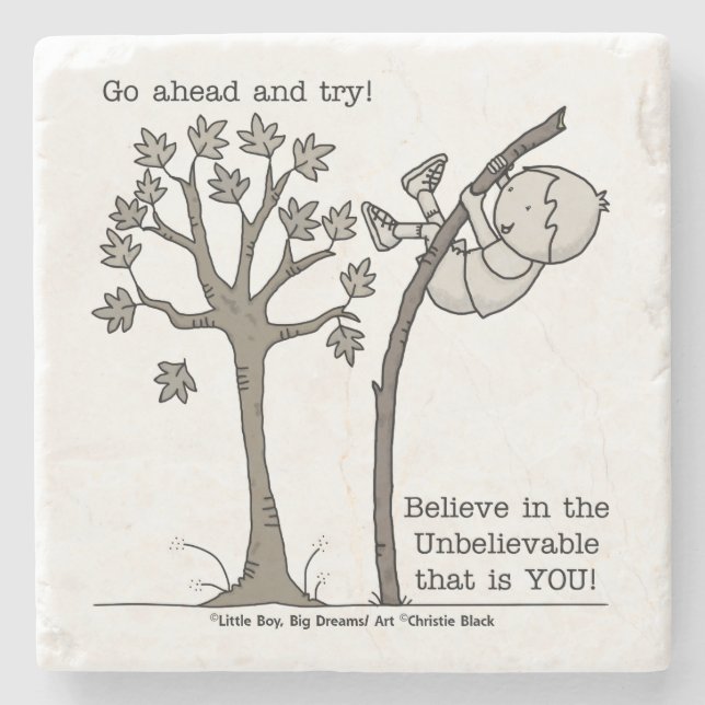 Posavasos De Piedra Ir adelante e intentar (Anverso)